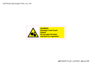 Warning Drawing in and Crush Hazard